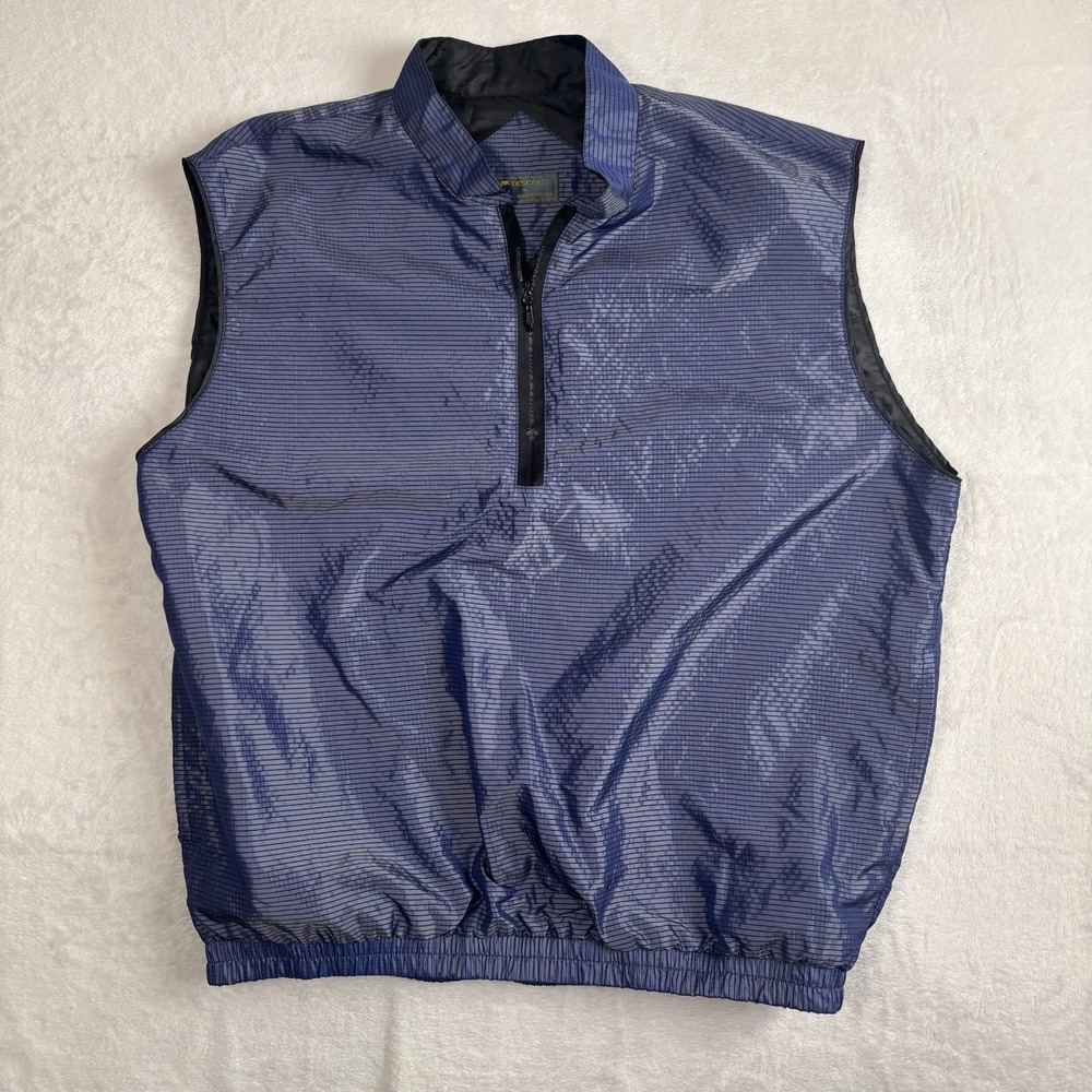 Descente Full Zip Blue Sleeveless Vest Jacket Ski Cycling Men's Large